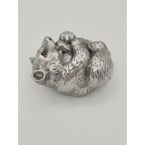 Vintage Arthur Court 1992 Metal Bear Cub Paperweight Figurine - Picture 4 of 5